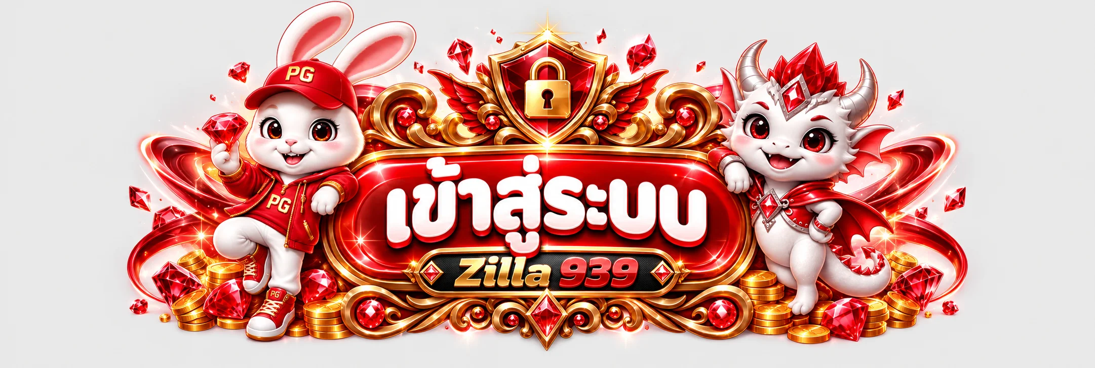 เข้าสู่ระบบ Zilla 939 พร้อมสัญลักษณ์ล็อกและมาสคอต PG Soft