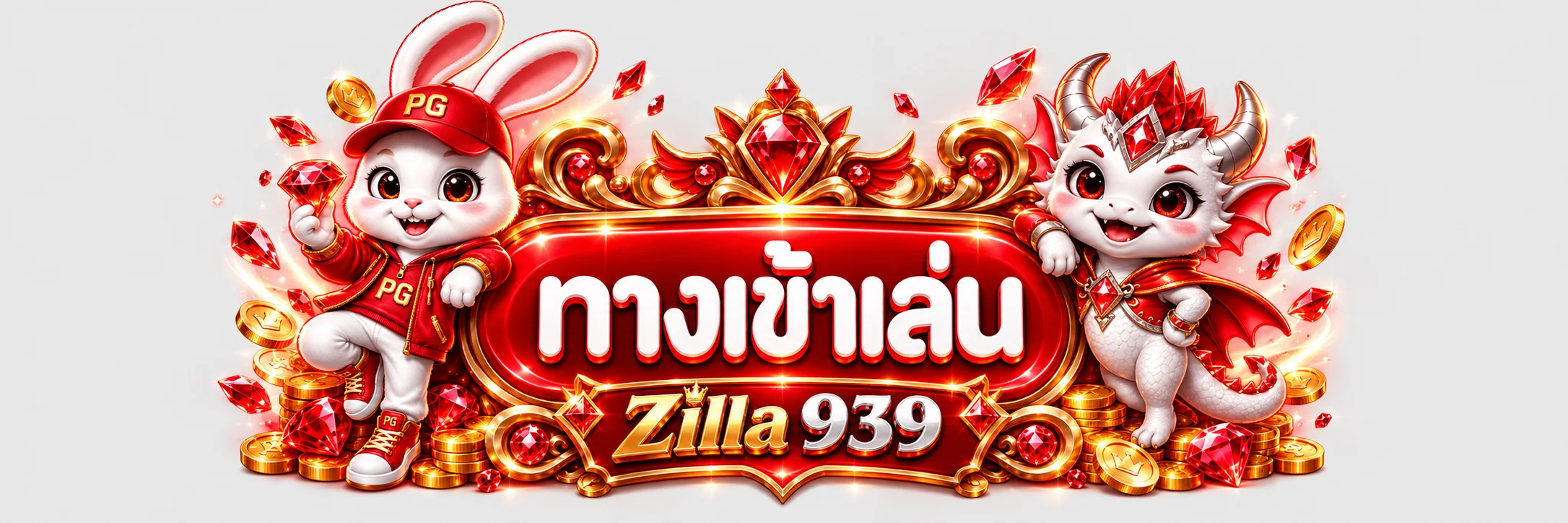 ทางเข้าเล่น Zilla 939 พร้อมมาสคอต PG Soft โทนแดงทอง